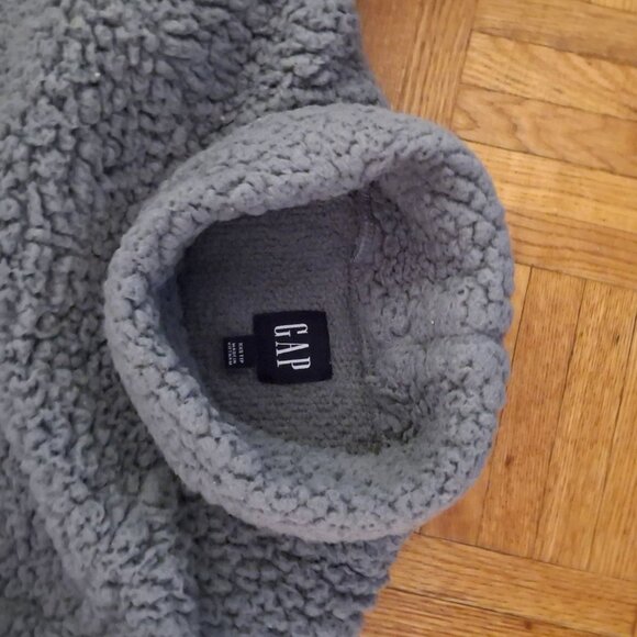 Gap Gray Sherpa Fleece Mock Neck Pullover - Women's Size XXS (XXS Petite) - Picture 2 of 5